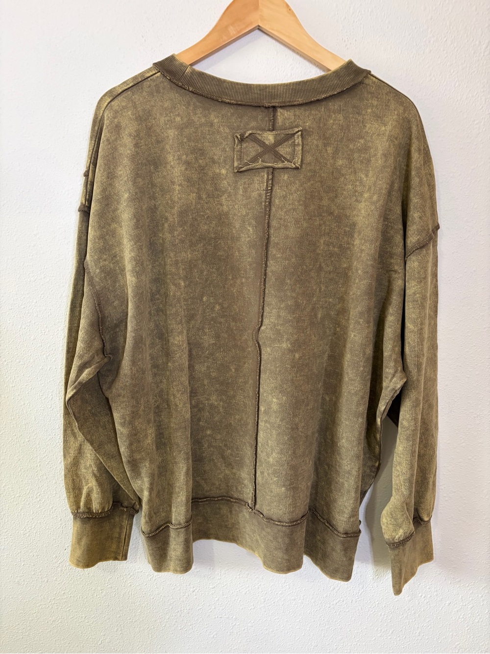 Mushroom graphic Zenana Outfitters Olive brown Crewneck Sweatshirt boho 2x 3x - Picture 5 of 5